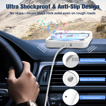 External Portable CD Player for Car, Plug and Play Car CD Player with USB Port AUX Port, Universal USB Player for Vehicle, Laptop, TV, Computer, for Android 4.4 and Above Navigation