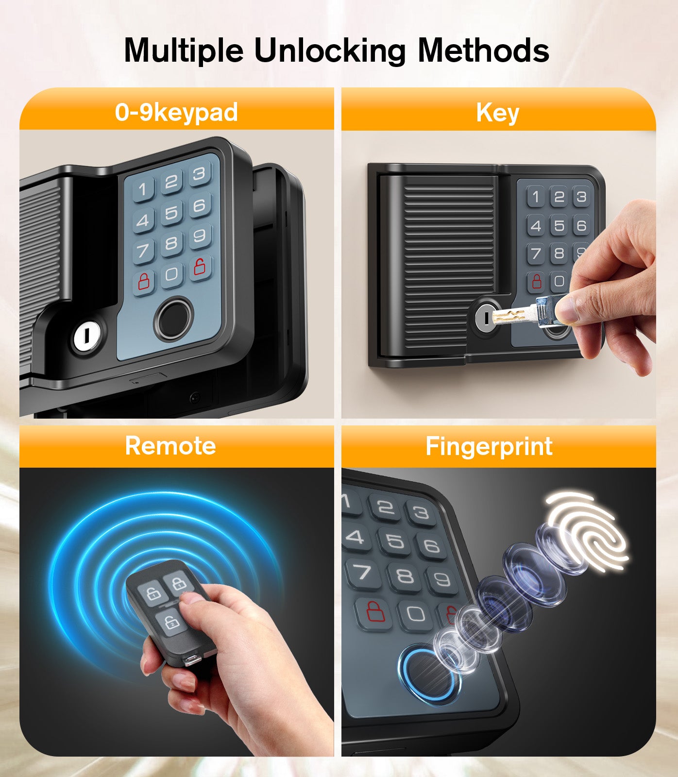 RV Door Lock Keyless Entry - Waterproof with Smart Voice Guidance, Remote, Fingerprint & Keypad, Full Metal Camper Motorhome Trailer Latch Handle Replacement, Fits 3.75